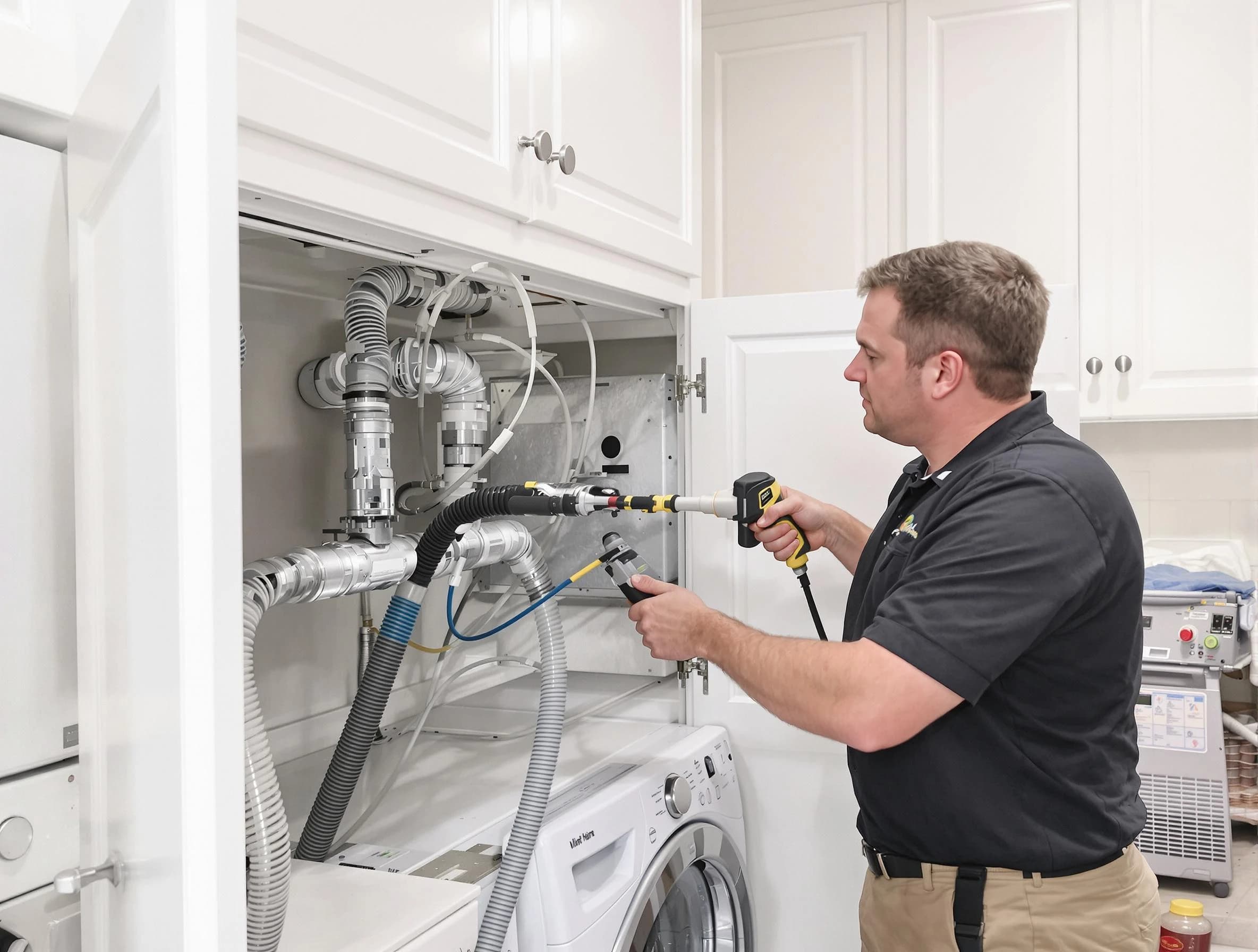 Shawnee Dryer Vent Cleaning professional removing severe blockage from a clogged dryer vent in Shawnee