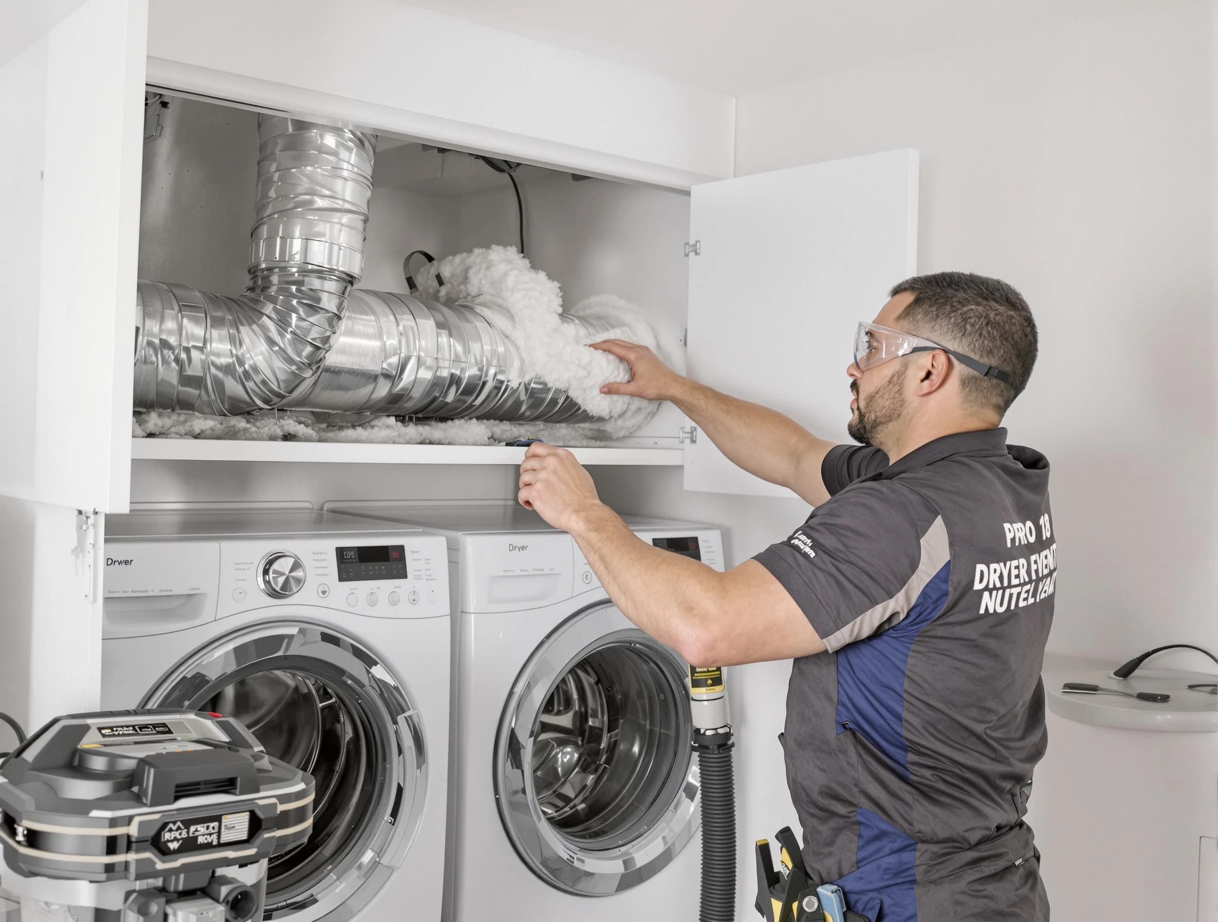 Shawnee Dryer Vent Cleaning certified technician performing specialized gas dryer vent cleaning in Shawnee