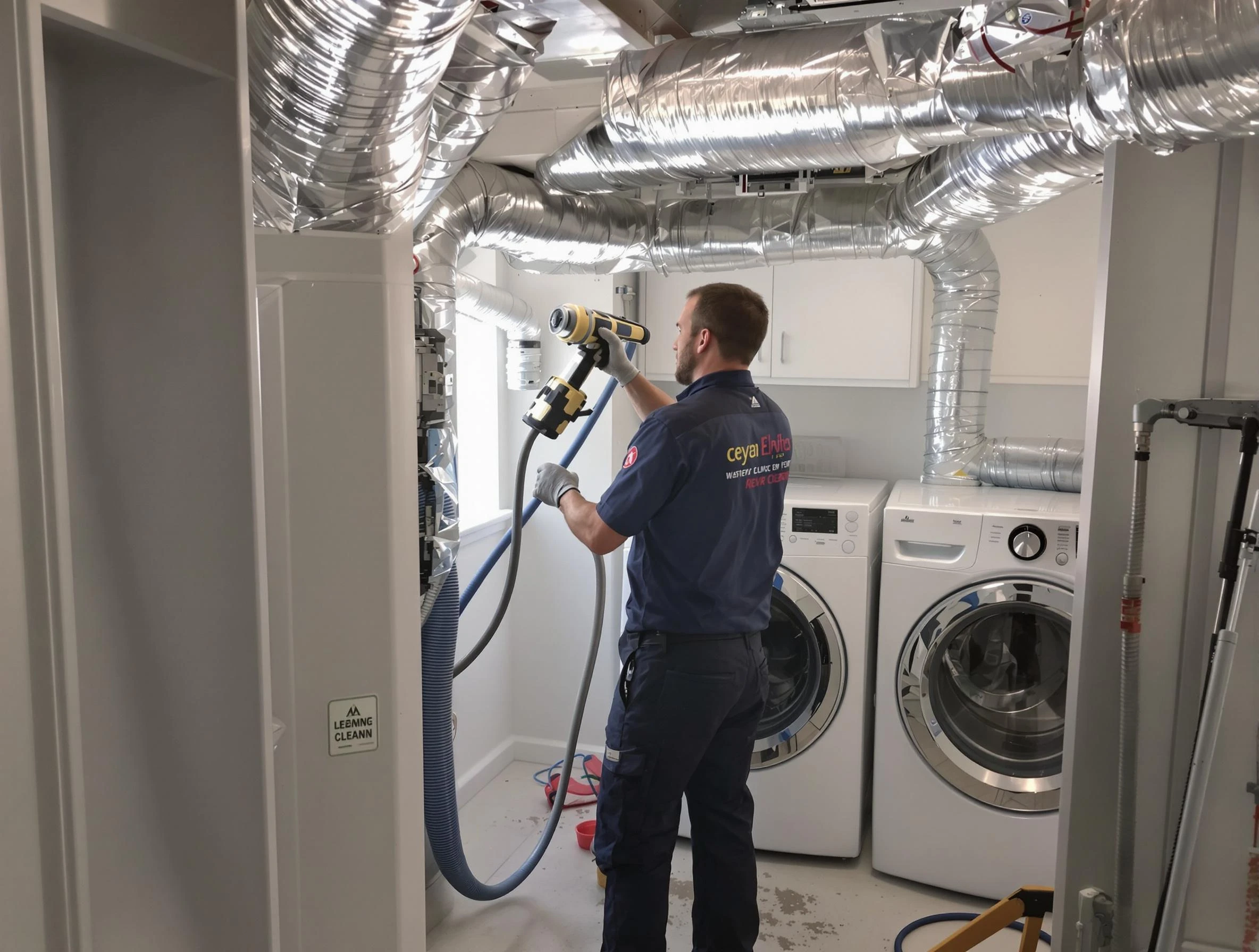Shawnee Dryer Vent Cleaning specialist using advanced equipment for thorough duct cleaning in Shawnee